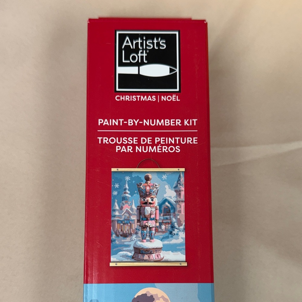 Artist’s Loft Nutcracker Christmas Paint-By-Number Kit canvas 4 brushes paint